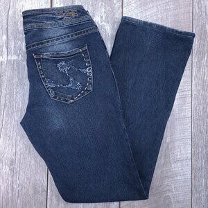 Silver Jeans Womens 29x32 Julia Straight Leg Dark Blue Denim Low Rise Pants